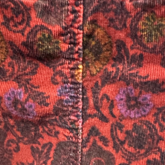 Free People Burgundy Floral Cropped Flare Pants - Picture 10 of 14